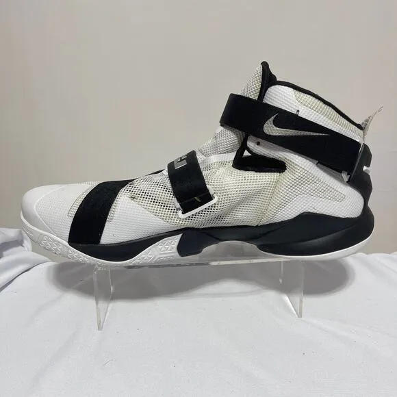 Nike Lebron James Zoom Soldier IX TB Basketball Hi Top Shoes Mens 18 Black White