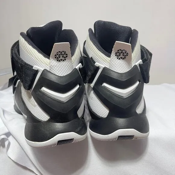 Nike Lebron James Zoom Soldier IX TB Basketball Hi Top Shoes Mens 18 Black White