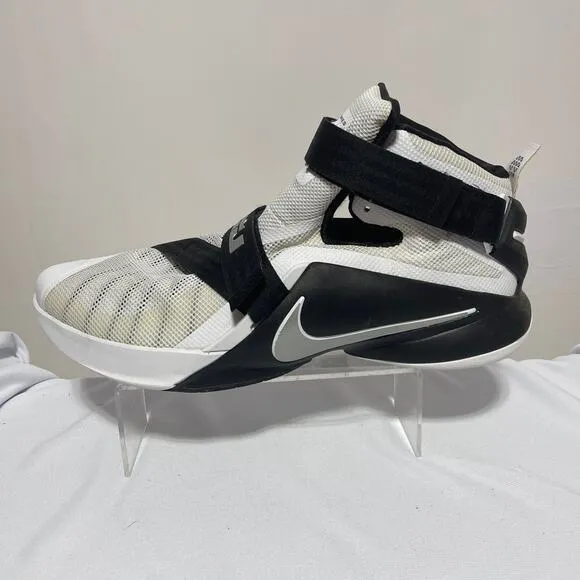 Nike Lebron James Zoom Soldier IX TB Basketball Hi Top Shoes Mens 18 Black White