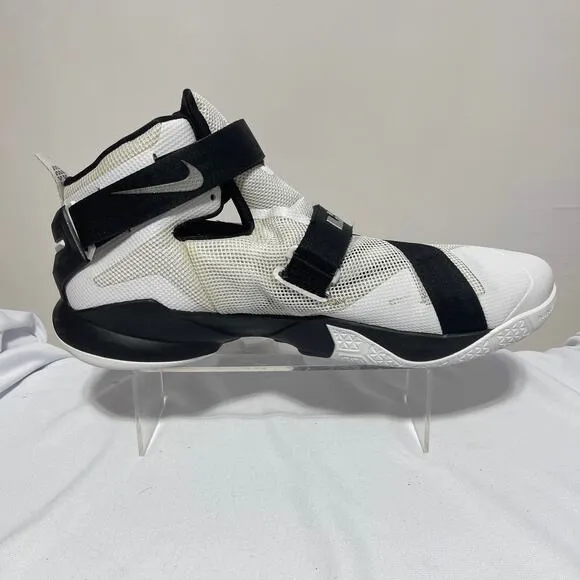Nike Lebron James Zoom Soldier IX TB Basketball Hi Top Shoes Mens 18 Black White