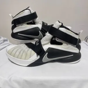 Nike Lebron James Zoom Soldier IX TB Basketball Hi Top Shoes Mens 18 Black White