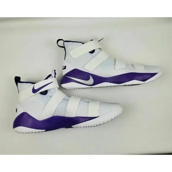 Nike Lebron XI 11 TB Hi Basketball Shoes Mens Size 17.5 White Purple 943155-117