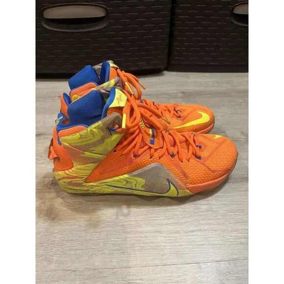 Nike Lebron XII 12 SIX MERIDIANS‎ Hyper Crimson Volt SIZE 10