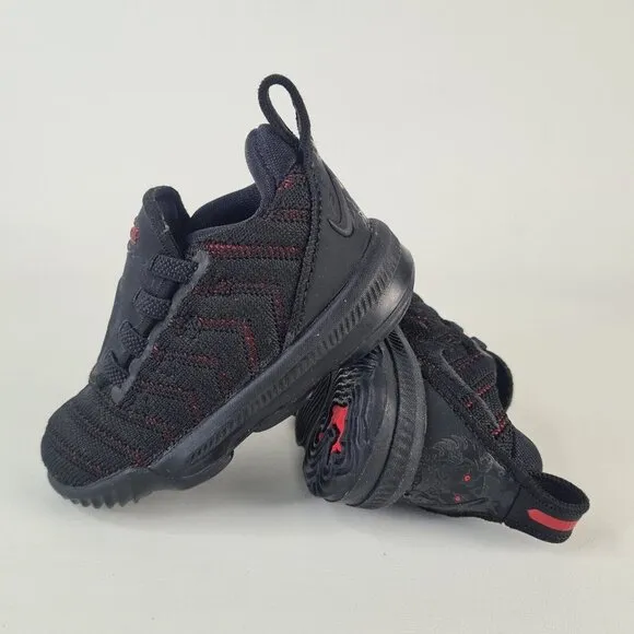 Nike LeBron XVI Toddler Shoes Basketball Black Sneakers