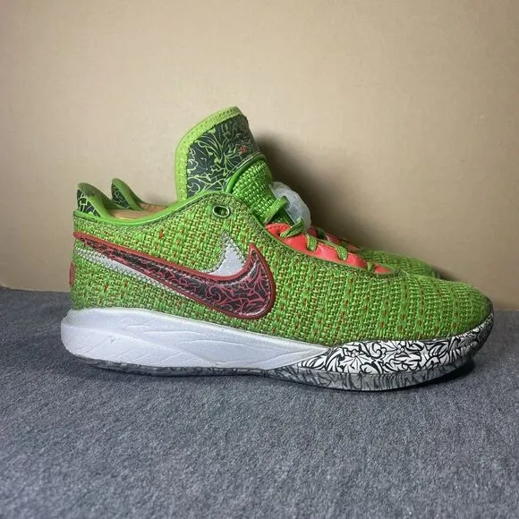 Nike‎ Lebron XX 20 GS Stocking Stuffer Shoes Grinch Youth US 7Y DQ8646-300