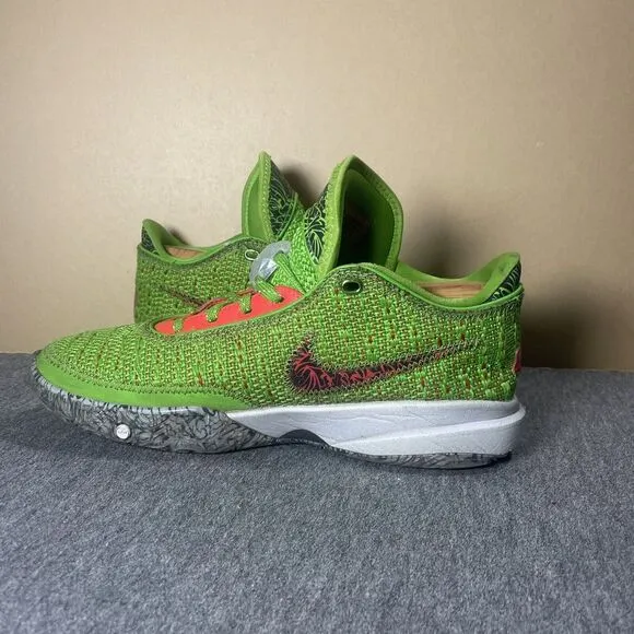Nike‎ Lebron XX 20 GS Stocking Stuffer Shoes Grinch Youth US 7Y DQ8646-300