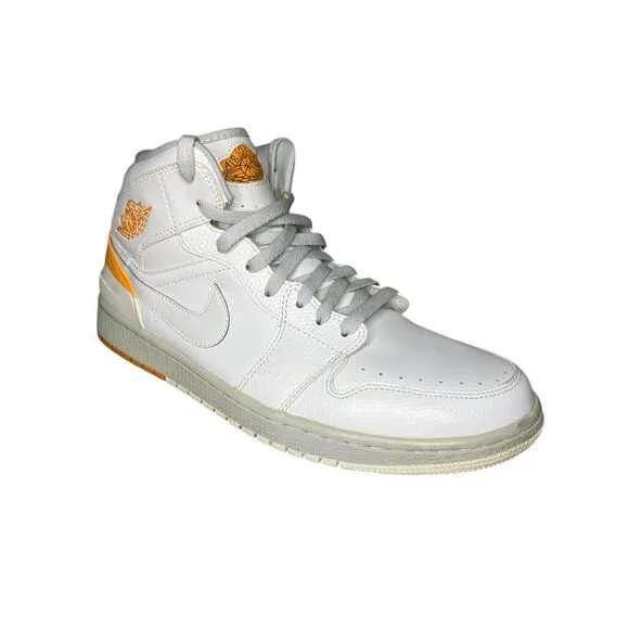 Nike Men’s 11.5 Air Jordan 1 Retro 86 Shoes White Kumquat High Top Sneakers