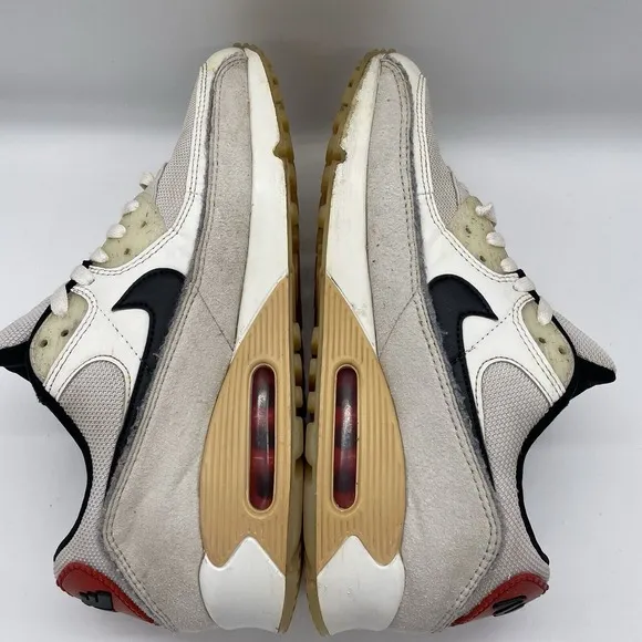 Nike Mens 11.5 Shoes Air Max 90 SE Swoosh Fiber White Black DV3335-100 Sneaker