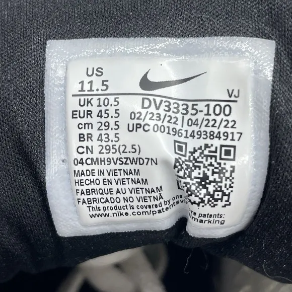 Nike Mens 11.5 Shoes Air Max 90 SE Swoosh Fiber White Black DV3335-100 Sneaker