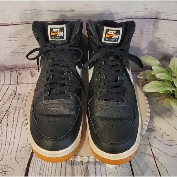 Nike Men's Black/Gray Air Force 1 High Top  Sneakers Size11  AT7653-001
