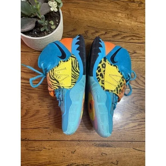 NIKE Mens Kyrie 6 Basketball Shoes Turquoise BQ4630 300 High Top Mesh 12 M USED