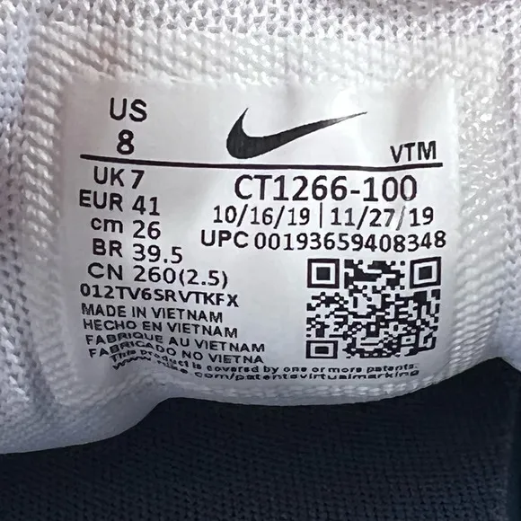 Nike Mens MX-720-818 Running Shoes White Blue CT1266-100 Low Top Lace Up 8 M