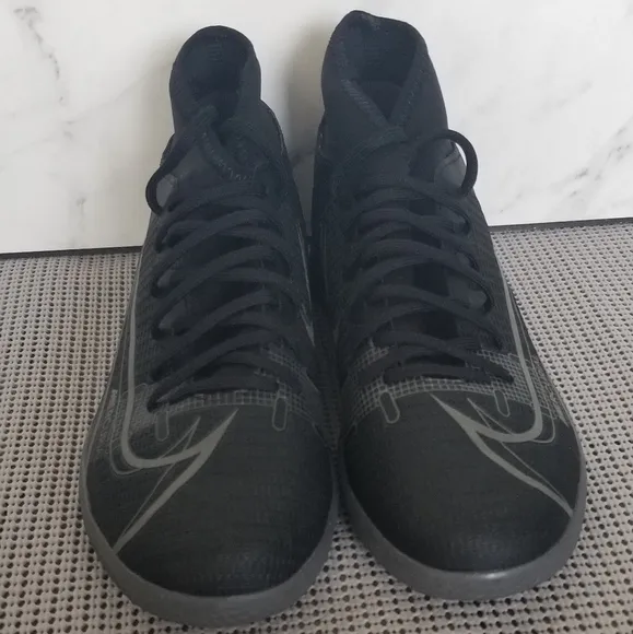 Nike Mercurial Superfly 8 Men Black Gray Mid Top Trainer Athletic Shoes Sz 7.5