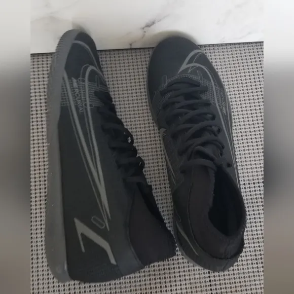 Nike Mercurial Superfly 8 Men Black Gray Mid Top Trainer Athletic Shoes Sz 7.5