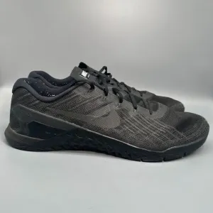 Nike Metcon 3 Men's 16 Triple Black Trainers Sneakers Lace-Up Low Top Shoes