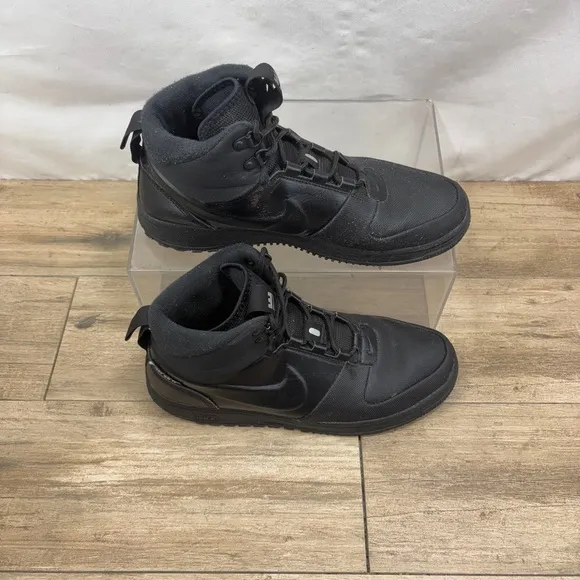 Nike  Path Sneaker Boot - Mens Size‎ 9.5 BQ4223-001 Triple Black Mid-High Top