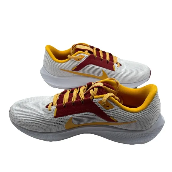 Nike Pegasus 40 Running Shoes Mens 10.5 TU Burgundy Yellow White Tuskegee NEW