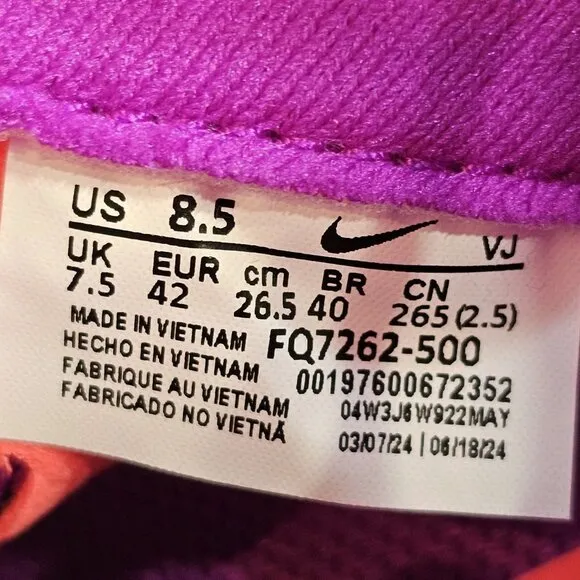 Nike Pegasus Plus Road Run Shoes Hyper Violet Vivid Grape FQ7262-500 - Men's 8.5