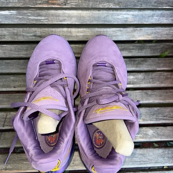 Nike Purple and Yellow Athletic Shoes Mid-Top Design