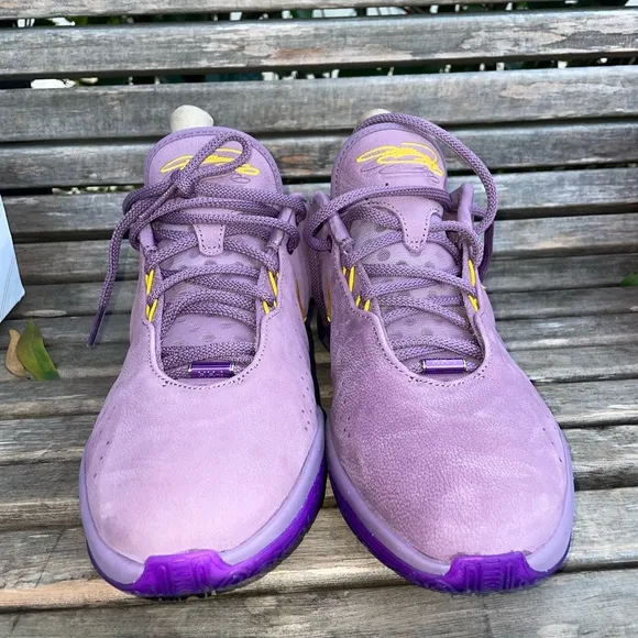 Nike Purple and Yellow Athletic Shoes Mid-Top Design