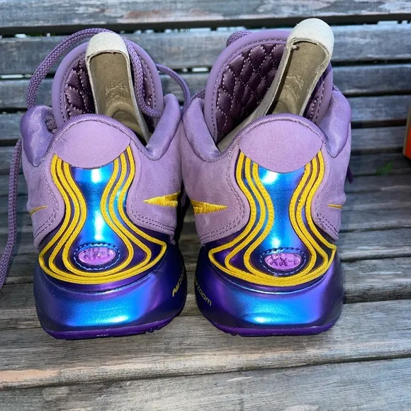 Nike Purple and Yellow Athletic Shoes Mid-Top Design