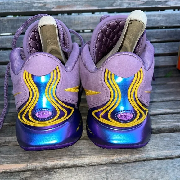 Nike Purple and Yellow Athletic Shoes Mid-Top Design
