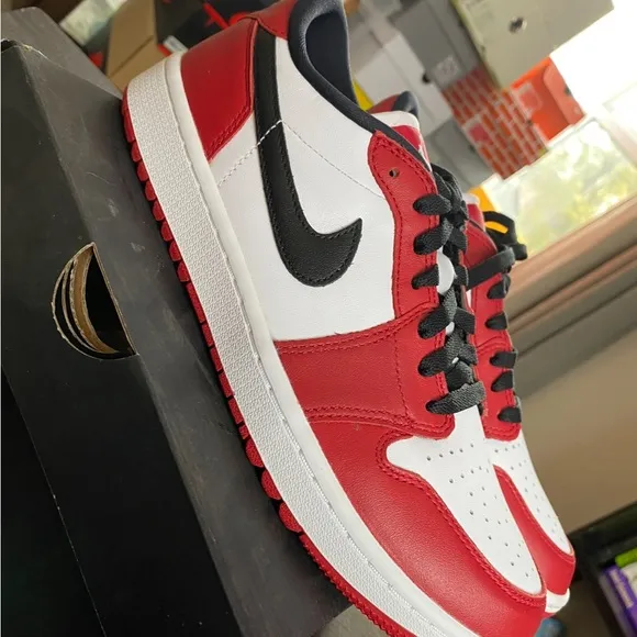 Nike Red and White Sneakers Classic Design