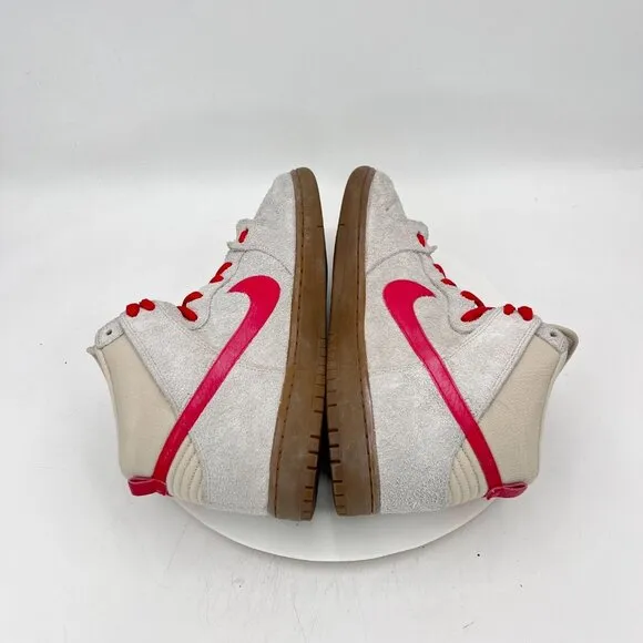 Nike SB Dunk High Pro Men Size 10.5 305050-206 Birch Grey Hyper Red Mid Shoes