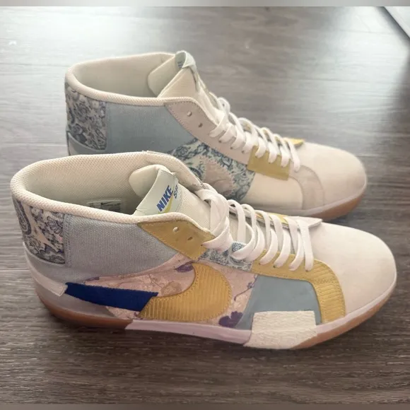 Nike SB Zoom Blazer Mid Top Premium Paisley Pack Boarder Blue Mens Size 15