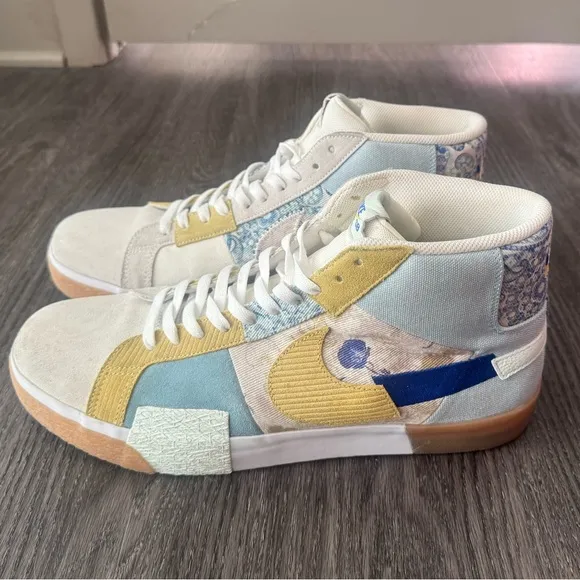 Nike SB Zoom Blazer Mid Top Premium Paisley Pack Boarder Blue Mens Size 15