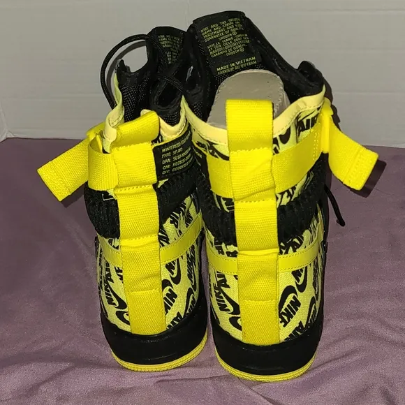 Nike SF Air Force 1 High Mens Shoes Black Dynamic Yellow AR1955-001 Size 10.5