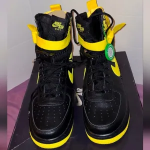 Nike SF Air Force 1 High Mens Shoes Black Dynamic Yellow AR1955-001 Size 10.5