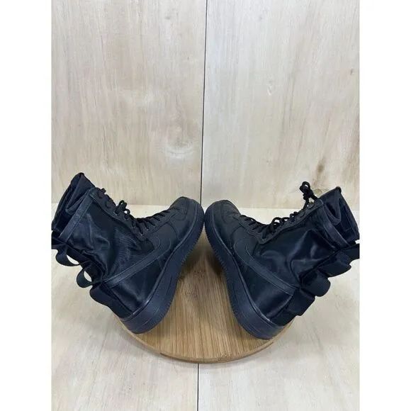 Nike SF Air Force 1 Triple Black Leather High Top Athletic Shoes Womens Size 10