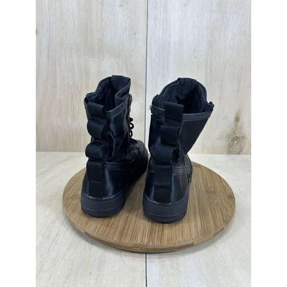 Nike SF Air Force 1 Triple Black Leather High Top Athletic Shoes Womens Size 10