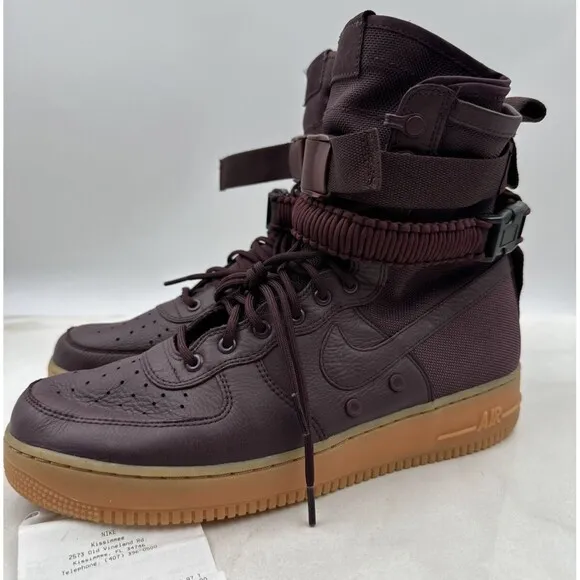 NIKE Shoes Mens 11.5 AF1 AIR FORCE 1 SPECIAL FIELD DEEP BURGUNDY VINTAGE MAX 180