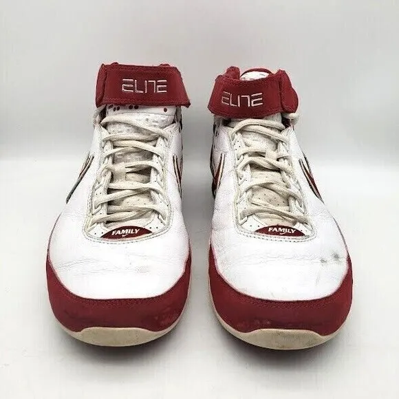 NIKE Shox Elite High Top Shoes Family 316904-162 White Red 2007 Men's Size 10.5