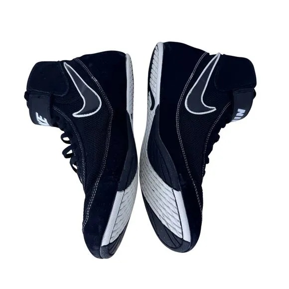 Nike Speedsweep VII Wrestling Shoes Mens 9 Black Logo Mid Top Lace Up 366683-001