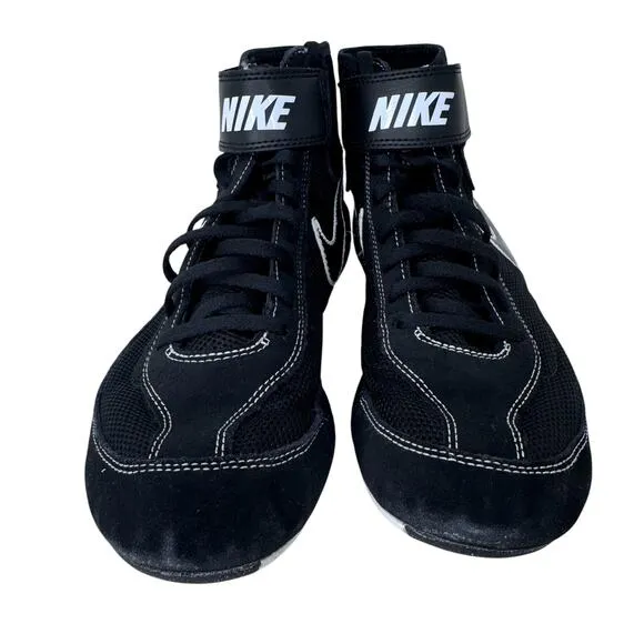 Nike Speedsweep VII Wrestling Shoes Mens 9 Black Logo Mid Top Lace Up 366683-001