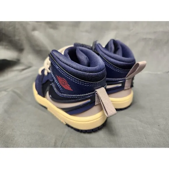 Nike Toddlers Jordan 1 Mid Easyon (PS) Sneakers Slip-On Navy Size 6 NEW IN BOX!