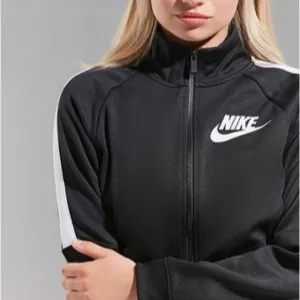 Nike Track Jacket FitDry Athletic Zip Vintage Y2K Black White Stripe Size Small