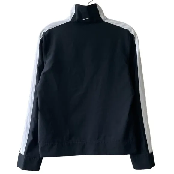 Nike Track Jacket FitDry Athletic Zip Vintage Y2K Black White Stripe Size Small