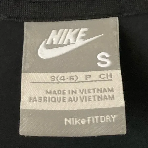 Nike Track Jacket FitDry Athletic Zip Vintage Y2K Black White Stripe Size Small