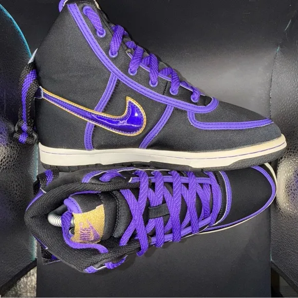 Nike Vandal High Shoes Youth Size 5.5Y Purple Black High Top, 333377-051, CLEAN