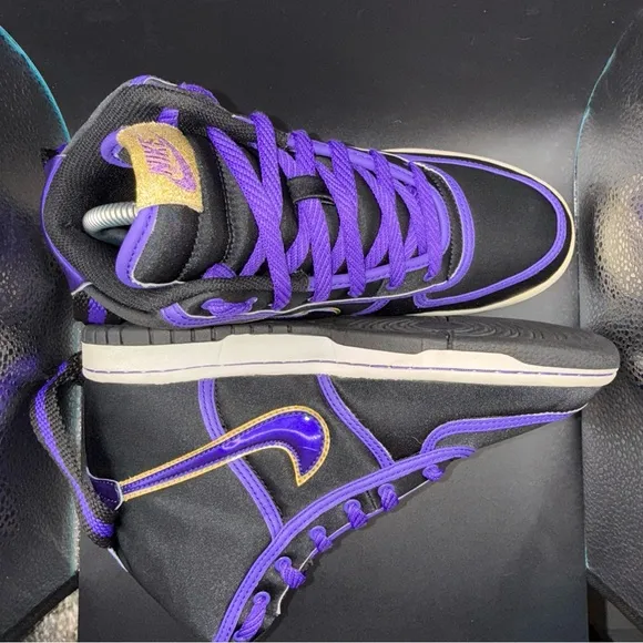 Nike Vandal High Shoes Youth Size 5.5Y Purple Black High Top, 333377-051, CLEAN