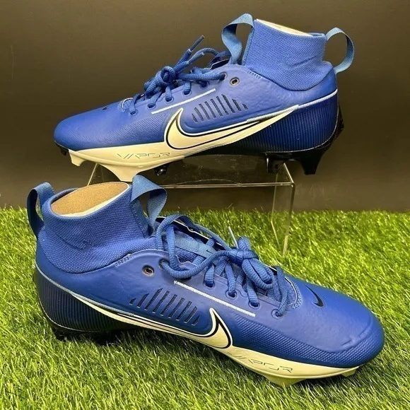 Nike Vapor Edge Pro 360 2 Mens 11 Blue White Football Cleats‎ High Top Brand New