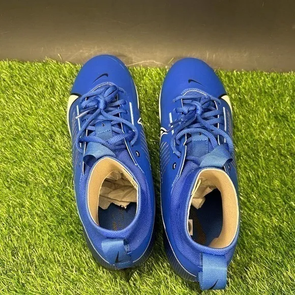 Nike Vapor Edge Pro 360 2 Mens 11 Blue White Football Cleats‎ High Top Brand New