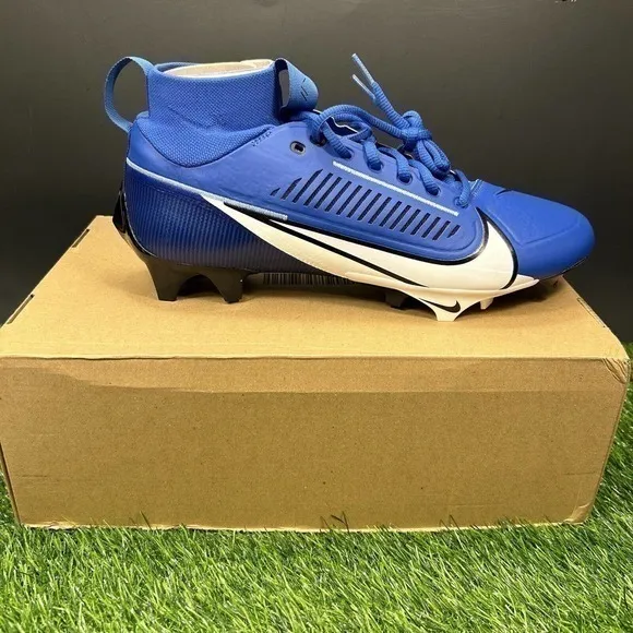 Nike Vapor Edge Pro 360 2 Mens 11 Blue White Football Cleats‎ High Top Brand New
