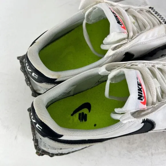 Nike Waffle Racer Crater Shoes Women's 7 White Suede Trainer Lace-Up CT1983-104