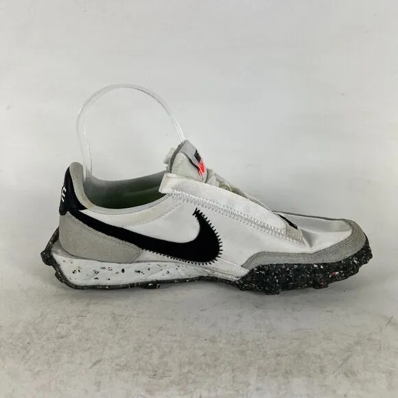 Nike Waffle Racer Crater Shoes Women's 7 White Suede Trainer Lace-Up CT1983-104