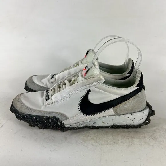 Nike Waffle Racer Crater Shoes Women's 7 White Suede Trainer Lace-Up CT1983-104